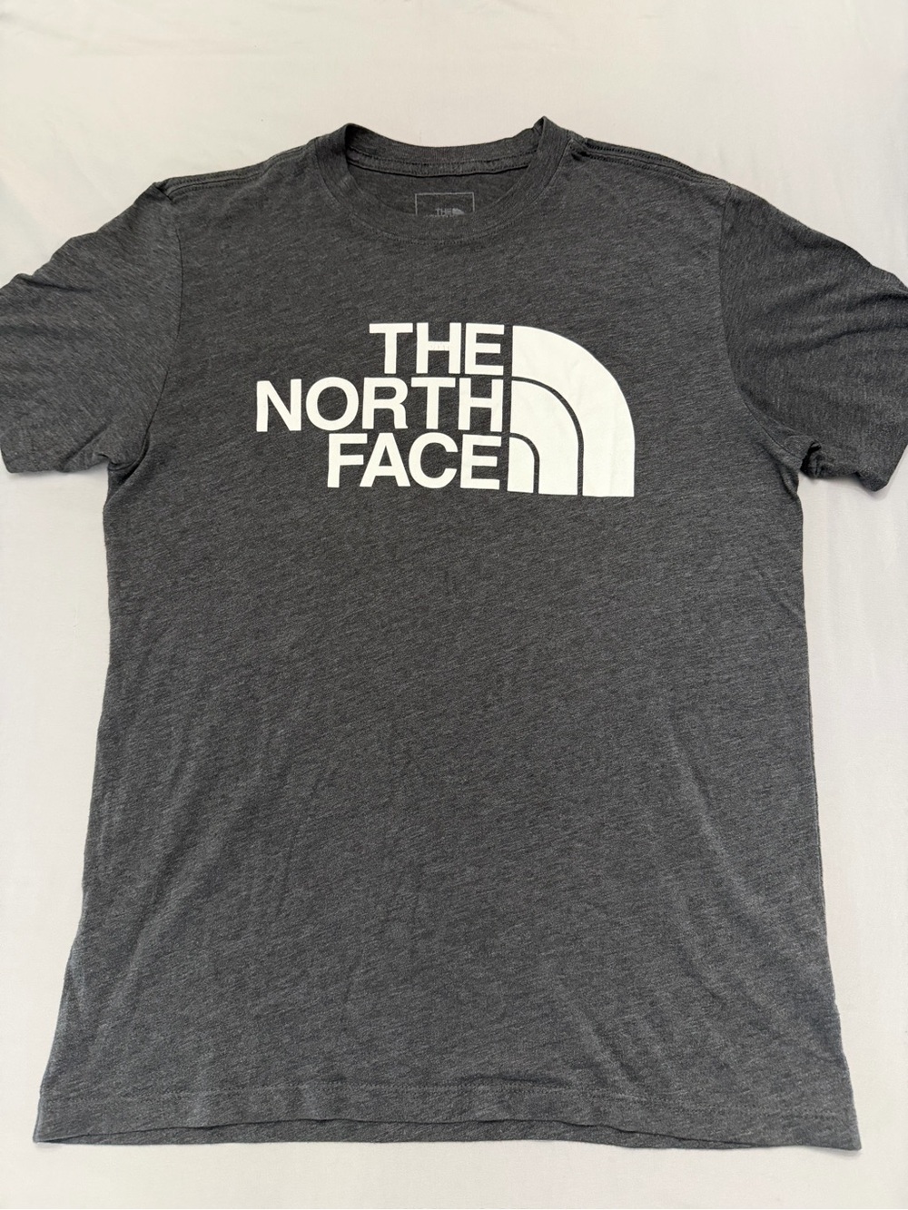 The North Face Men’s Charcoal Heather Tee with White Logo